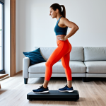Stepper Workout**

"A woman in athletic wear, fully clothed, using a stepper in her living room. Safe for work, appropriate content. Modern apartment interior with natural light. Perfect anatomy, correct proportions, natural pose, well-formed hands. Professional, modest, family-friendly."

**